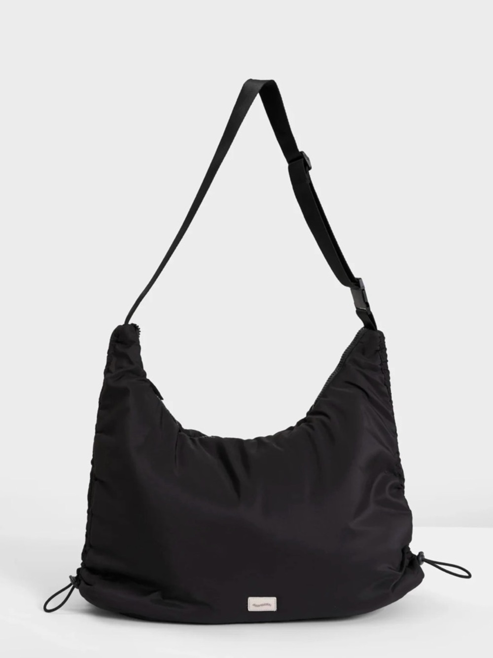 Wilo The Label Puffer Bag Shoulder Bag Black Crossbody Purse with Ruching